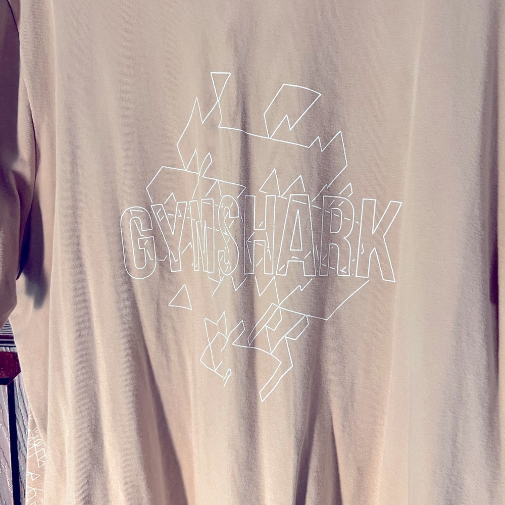 White and Cream Gymshark workout shirt cool design